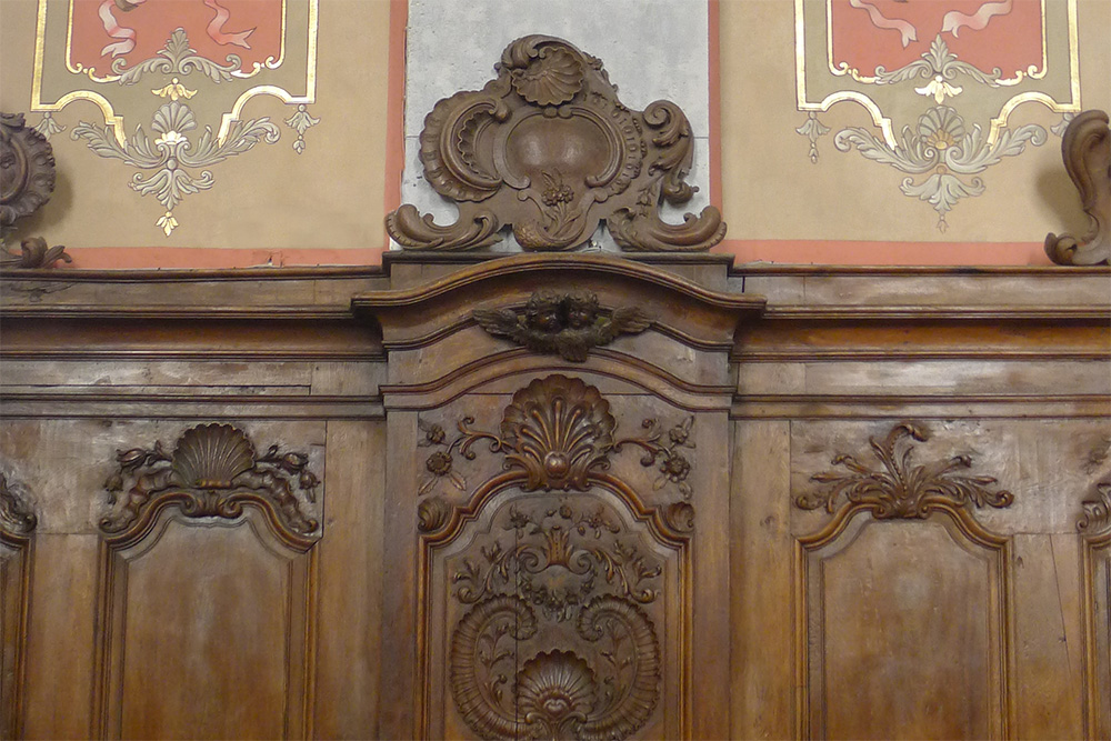 Détail du décor peint de l'église Saint-Valère de Goux-les-Usiers